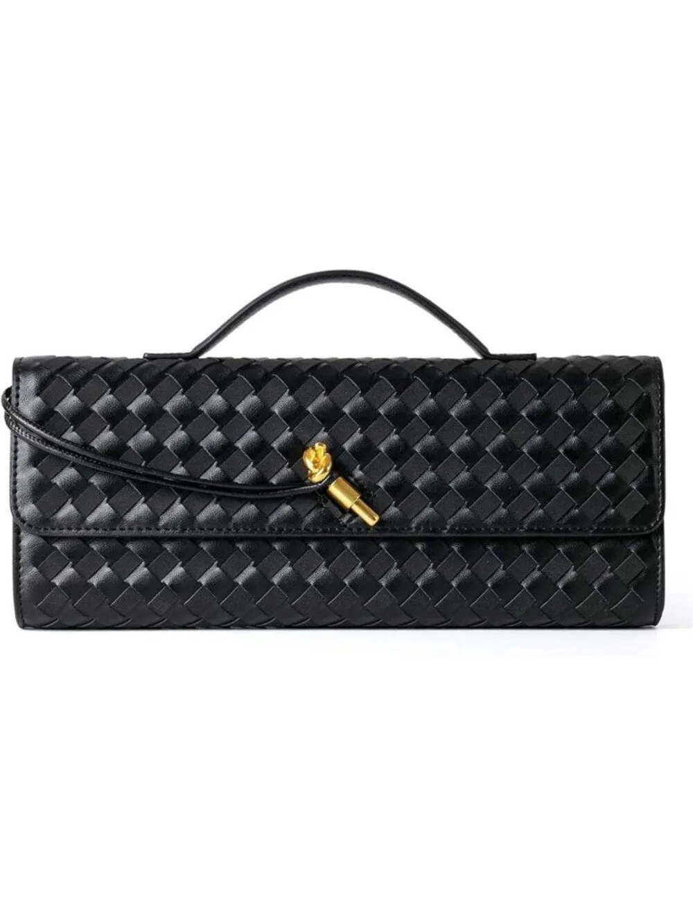 Stylish Woven Leather Clutch Purse for Women - Versatile Crossbody Evening Bag
